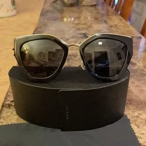 Prada | Accessories | Prada Black And Gold Beaded Sunglasses 